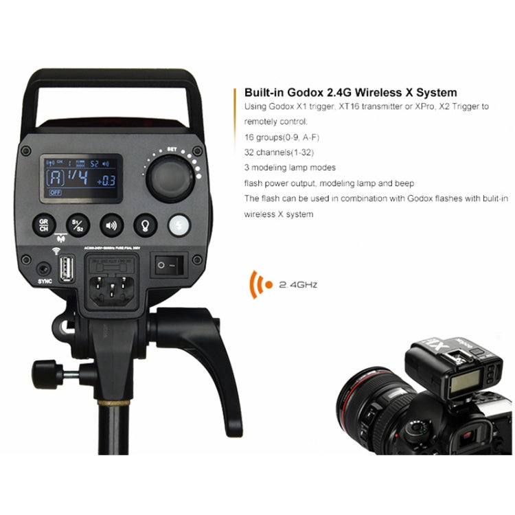Godox MS300 Studio Flash Light 300Ws Bowens Mount Studio Speedlight with Cover(AU Plug)