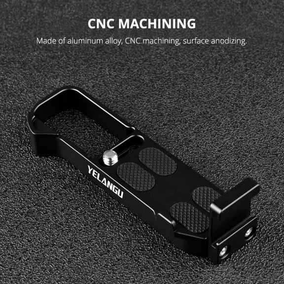 YELANGU CL9-A Camera Expansion Board Base L Plate Kit with LED Light + Tripod + Ball-head for Canon G7X2/ G7X3(Black)
