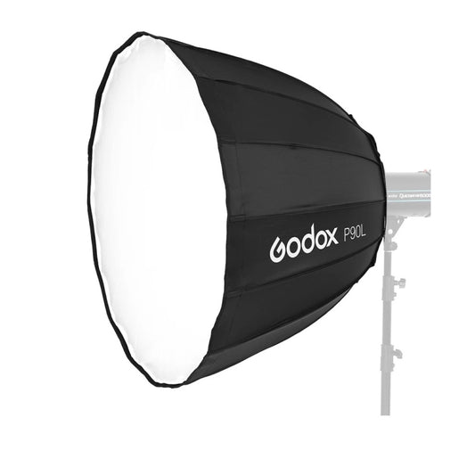 Godox P90L Diameter 90cm Parabolic Softbox Reflector Diffuser for Studio Speedlite Flash Softbox (Black) - free shipping - PMC Jewellery - Order now!