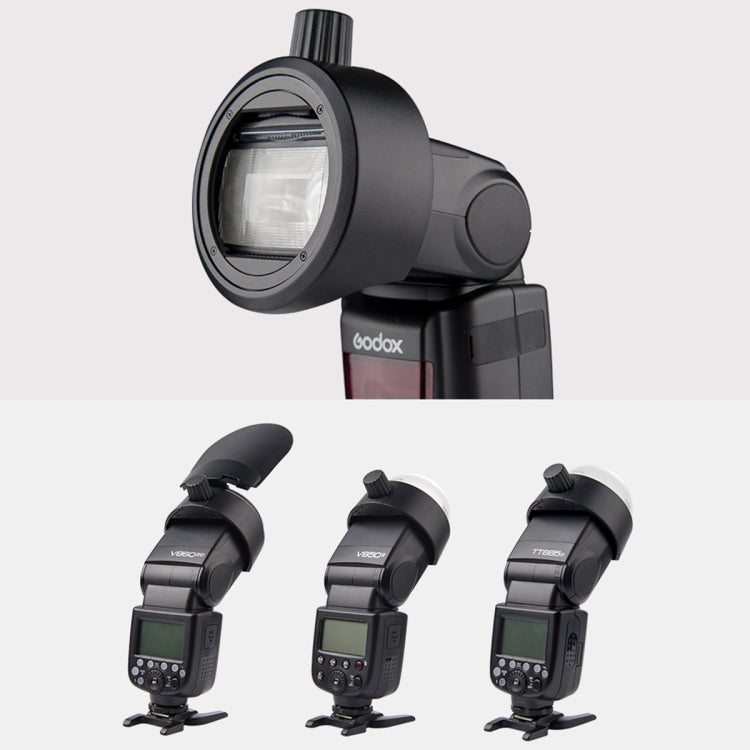 Godox S-R1 Flash Speedlite Round Shape Adapter for Godox TT685 / V860II / V350 / TT600(Black) - Stand Bracket by Godox | Online Shopping South Africa | PMC TechLife | Buy Now Pay Later Mobicred