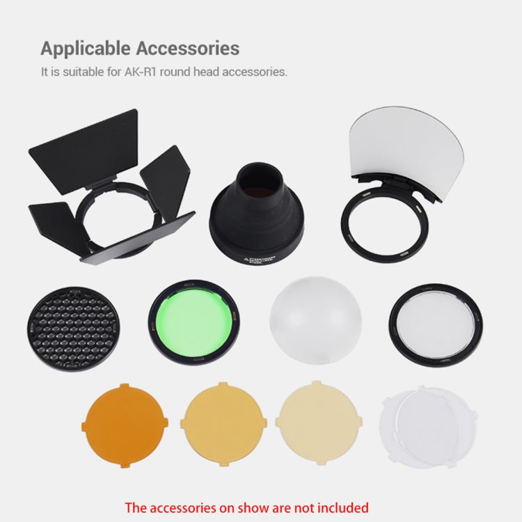 Godox S-R1 Flash Speedlite Round Shape Adapter for Godox TT685 / V860II / V350 / TT600(Black) - Stand Bracket by Godox | Online Shopping South Africa | PMC Jewellery | Buy Now Pay Later Mobicred