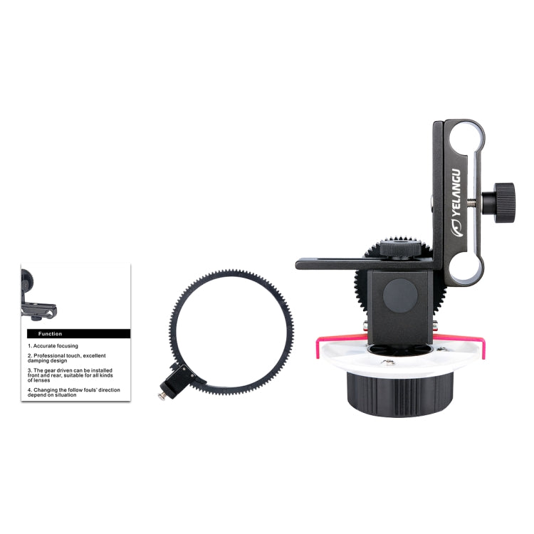 YELANGU F0 Camera Follow Focus with Gear Ring Belt for Canon / Nikon / Video Cameras / DSLR Cameras (Red)