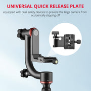 YELANGU  A201 360 Degree Horizontal Gimbal Tripod Head for DV and SLR Cameras (Black)