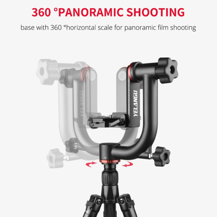 YELANGU  A201 360 Degree Horizontal Gimbal Tripod Head for DV and SLR Cameras (Black) - free shipping - PMC Jewellery - Order now!