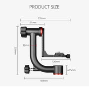 YELANGU  A201 360 Degree Horizontal Gimbal Tripod Head for DV and SLR Cameras (Black)