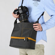 HU107513 Portable Water-resistant Scratch-proof Abrasive Material Outdoor Sports Sling Shoulder Bag Handbag DSLR Camera Bag Phone Bag with Adjustable Detachable Shoulder Strap for GoPro, SJCAM, Nikon, Cano ... Samsung, Huawei, Size: 25.5 x 20.5 x 29 cm(Orange)