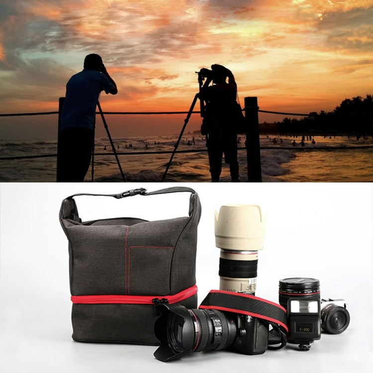 HU107513 Portable Water-resistant Scratch-proof Abrasive Material Outdoor Sports Sling Shoulder Bag Handbag DSLR Camera Bag Phone Bag with Adjustable Detachable Shoulder Strap for GoPro, SJCAM, Nikon, Cano ...  Samsung, Huawei, Size: 25.5 x 20.5 x 29 cm(Green)