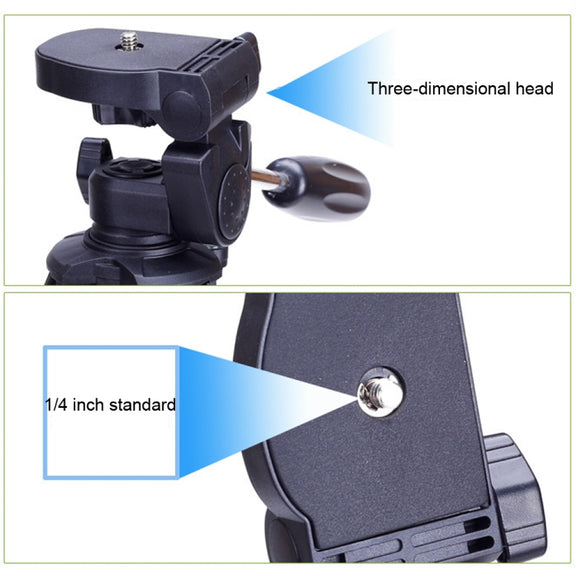 YUNTENG VCT-680RM 4-Section Folding Legs Aluminum Alloy Tripod Mount with Three-Dimensional Tripod Head for DSLR & Digital Camera, Adjustable Height: 46-138cm (Black)