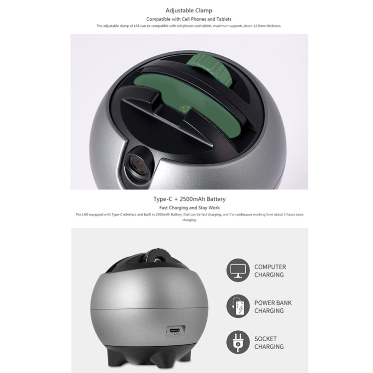 LAIZESKE LA8 Smart Robot Cameraman 360 Degree Auto Tracking Phone Holder (Grey) - free shipping - PMC TechLife - Order now!