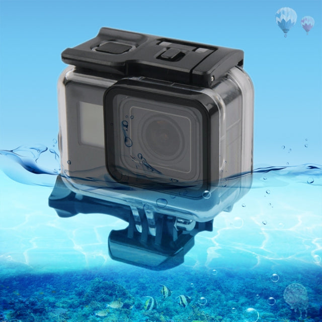 45m Water-resistant Housing Protective Case + Touch Screen Back Cover for GoPro NEW HERO /HERO6 /5, with Buckle Basic Mount & Screw, No Need to Remove Lens (Transparent)