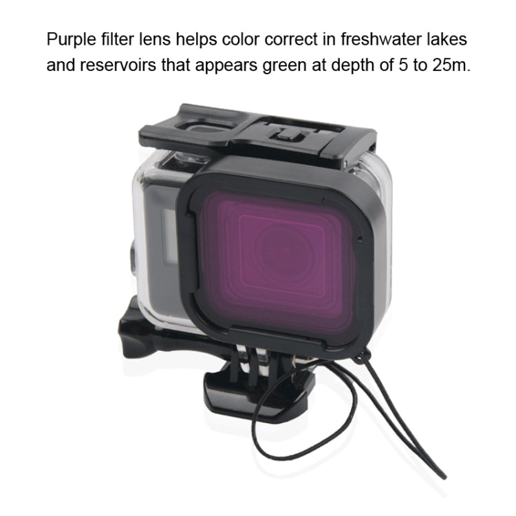 45m Water-resistant Housing Protective Case + Touch Screen Back Cover for GoPro NEW HERO /HERO6 /5, with Buckle Basic Mount & Screw & (Purple, Red, Pink) Filters, No Need to Remove Lens (Transparent)
