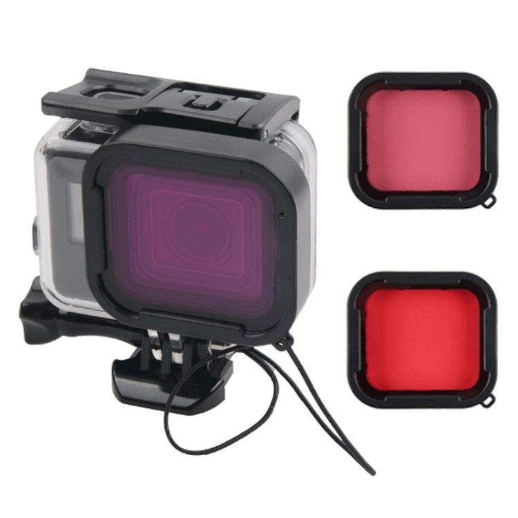 45m Waterproof Housing Protective Case + Touch Screen Back Cover for GoPro NEW HERO /HERO6 /5, with Buckle Basic Mount & Screw & (Purple, Red, Pink) Filters, No Need to Remove Lens (Transparent) - Waterproof Cases by PMC TechLife | Online Shopping South Africa | PMC TechLife | Buy Now Pay Later Mobicred