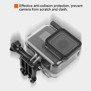 45m Water-resistant Housing Protective Case + Touch Screen Back Cover for GoPro NEW HERO /HERO6 /5, with Buckle Basic Mount & Screw & (Purple, Red, Pink) Filters, No Need to Remove Lens (Transparent)
