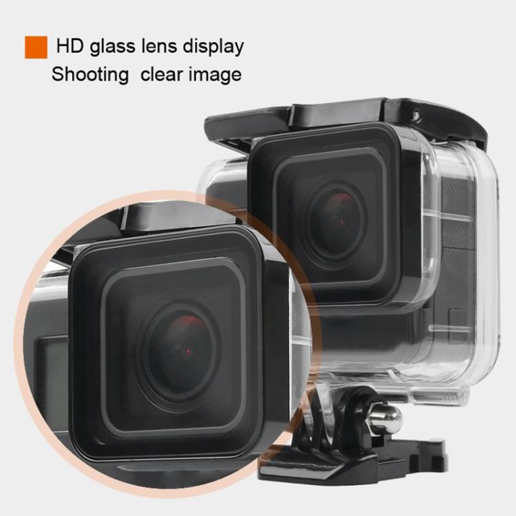 45m Water-resistant Housing Protective Case + Touch Screen Back Cover for GoPro NEW HERO /HERO6 /5, with Buckle Basic Mount & Screw & (Purple, Red, Pink) Filters, No Need to Remove Lens (Transparent)