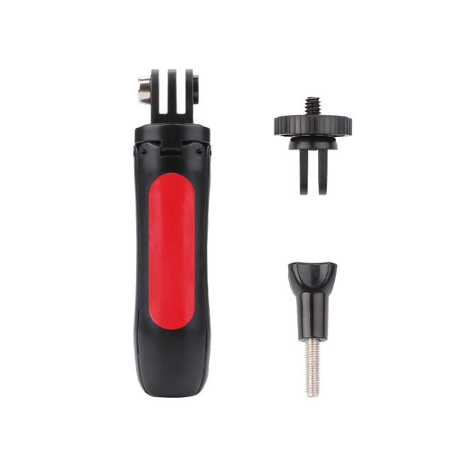 Multi-functional Foldable Tripod Holder Selfie Monopod Stick for GoPro Hero12 Black / Hero11 /10 /9 /8 /7 /6 /5, Insta360 Ace / Ace Pro, DJI Osmo Action 4 and Other Action Cameras, Length: 12-23cm(Red)
