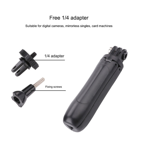 Multi-functional Foldable Tripod Holder Selfie Monopod Stick for GoPro Hero12 Black / Hero11 /10 /9 /8 /7 /6 /5, Insta360 Ace / Ace Pro, DJI Osmo Action 4 and Other Action Cameras, Length: 12-23cm (Grey)