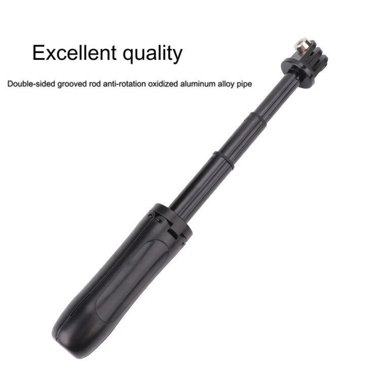 Multi-functional Foldable Tripod Holder Selfie Monopod Stick for GoPro Hero12 Black / Hero11 /10 /9 /8 /7 /6 /5, Insta360 Ace / Ace Pro, DJI Osmo Action 4 and Other Action Cameras, Length: 12-23cm (Grey) - Extendable Pole by PMC TechLife | Online Shopping South Africa | PMC TechLife