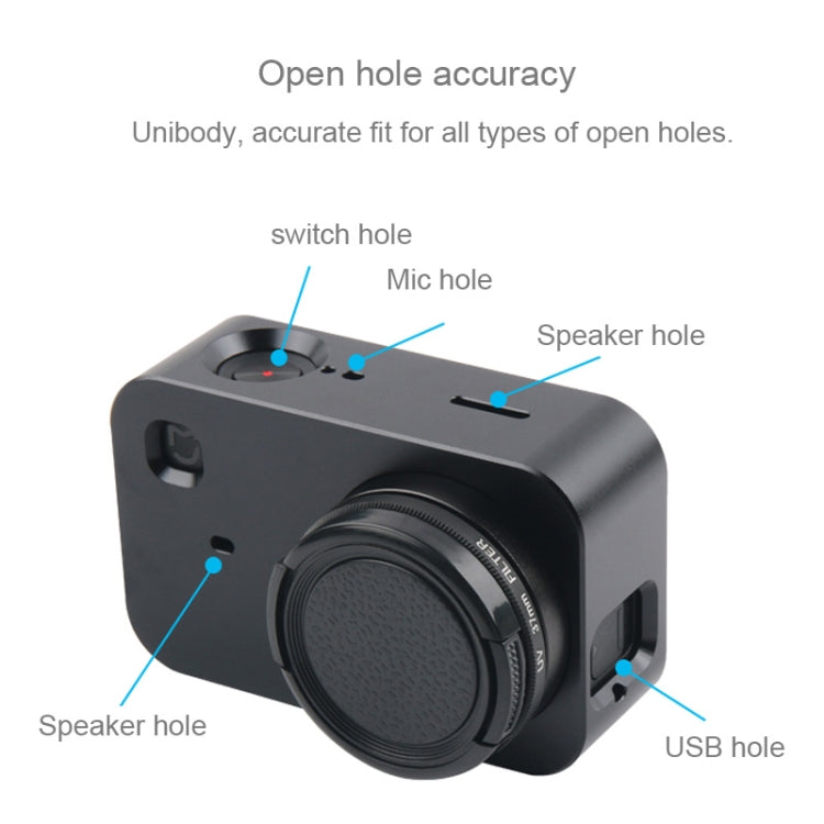 Housing Shell Aluminum Alloy Protective Cage with 37mm Filter Lens & Lens Cap & Screw for Xiaomi Mijia Small Camera (Black) - Metal Cases by PMC TechLife | Online Shopping South Africa | PMC TechLife | Buy Now Pay Later Mobicred
