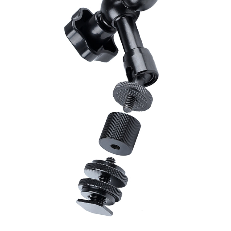 7 inch Adjustable Friction Articulating Magic Arm + Large Claws Clips (Black)