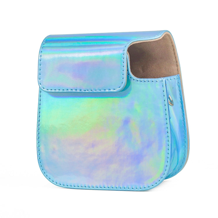 Aurora Color Leather Case Full Body Camera Bag with Shoulder Strap for FUJIFILM Instax mini 11(Blue) - Leather Bag by PMC TechLife | Online Shopping South Africa | PMC TechLife | Buy Now Pay Later Mobicred