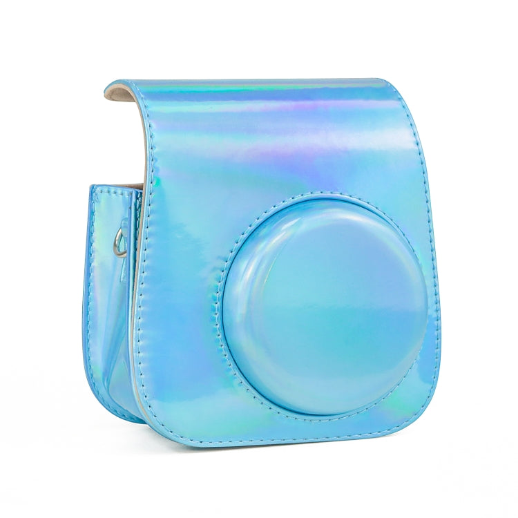 Aurora Color Leather Case Full Body Camera Bag with Shoulder Strap for FUJIFILM Instax mini 11(Blue) - Leather Bag by PMC TechLife | Online Shopping South Africa | PMC TechLife | Buy Now Pay Later Mobicred