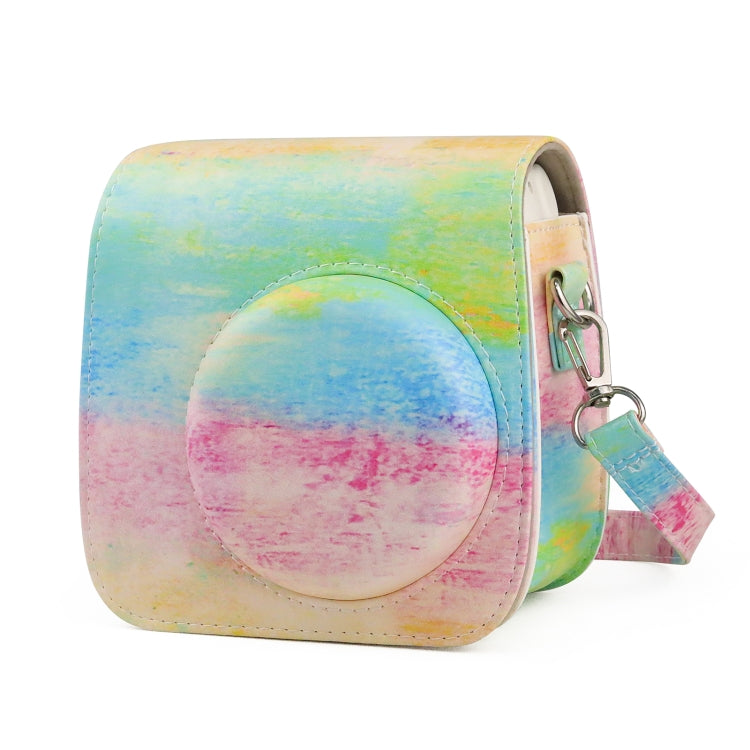 Oil Paint Full Body PU Leather Case Camera  Bag with Strap for FUJIFILM instax mini 7+ - Leather Bag by PMC TechLife | Online Shopping South Africa | PMC TechLife | Buy Now Pay Later Mobicred
