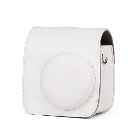 Retro Full Body PU Leather Case Camera  Bag with Strap for FUJIFILM instax mini 7+ (White)