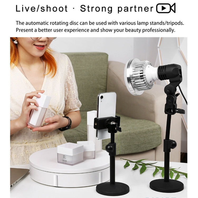 42cm Electric Rotating Display Stand Video Shooting Props Turntable, Load: 100kg, Plug-in Power, EU Plug(White)