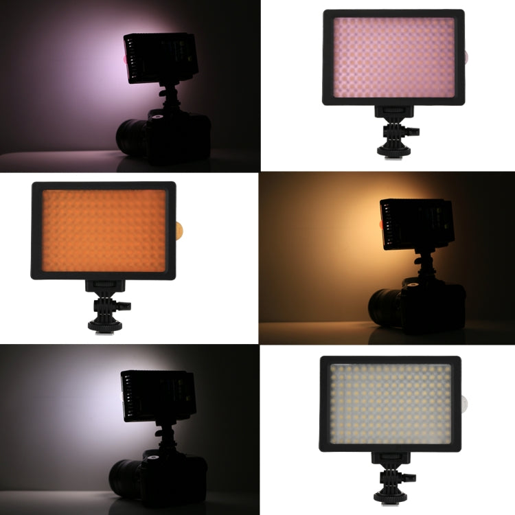 HD-160 White Light LED Video Light on-Camera Photography Lighting Fill Light for Canon, Nikon, DSLR Camera with 3 Filter Plates - free shipping - PMC Jewellery - Order now!