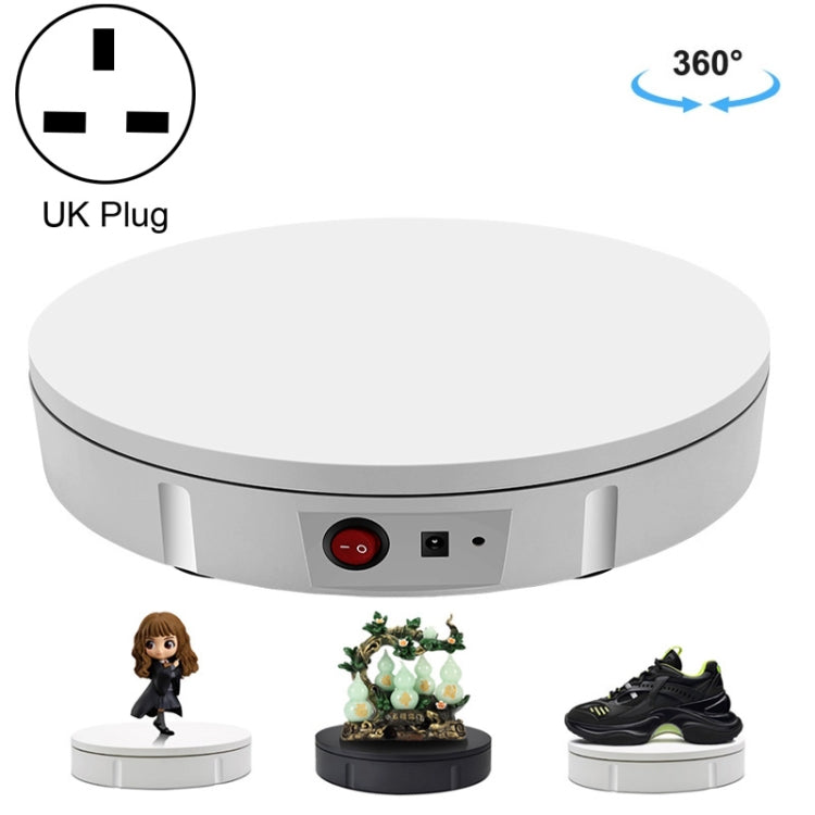 22cm Electric Rotating Display Stand Video Shooting Props Turntable, Load: 50kg, UK Plug (White) -  by PMC TechLife | Online Shopping South Africa | PMC TechLife | Buy Now Pay Later Mobicred