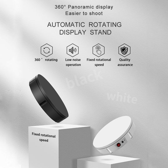 22cm Electric Rotating Display Stand Video Shooting Props Turntable, Load: 50kg, UK Plug (White)