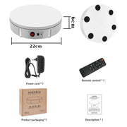 22cm Electric Rotating Display Stand Video Shooting Props Turntable, Load: 50kg, UK Plug (White)