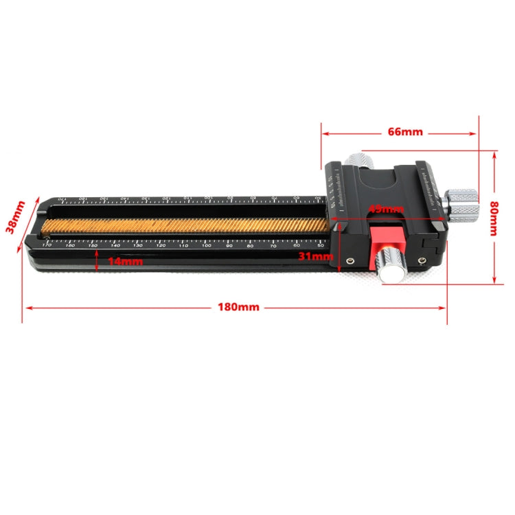 FITTEST 180mm Precision Aluminium 2-way Macro Rail Slider Tripod Head Quick Release Plate Holder - free shipping - PMC Jewellery - Order now!