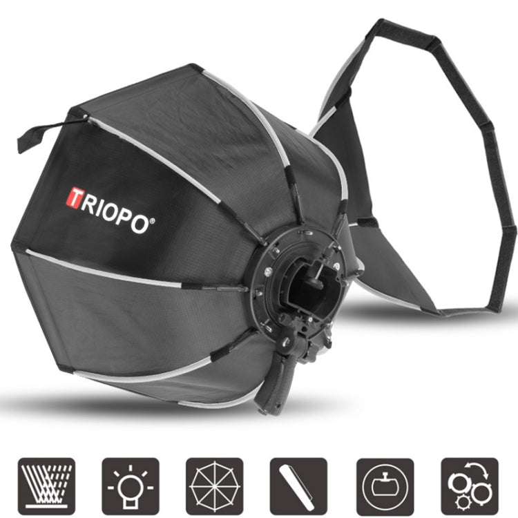 TRIOPO KS2-90 90cm Fast Loading Speedlite Flash Octagon Parabolic Softbox Diffuser (Black) - free shipping - PMC Jewellery - Order now!