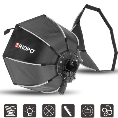 TRIOPO KS2-90 90cm Fast Loading Speedlite Flash Octagon Parabolic Softbox Diffuser (Black) - free shipping - PMC Jewellery - Order now!