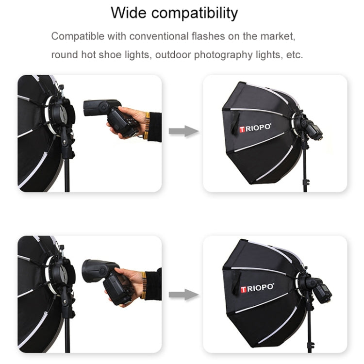 TRIOPO KX90 90cm Dome Speedlite Flash Octagon Parabolic Softbox Diffuser (Black) - free shipping - PMC Jewellery - Order now!