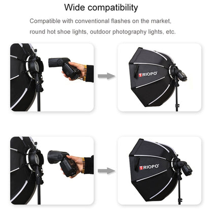 TRIOPO KX90 90cm Dome Speedlite Flash Octagon Parabolic Softbox Diffuser (Black) - free shipping - PMC Jewellery - Order now!