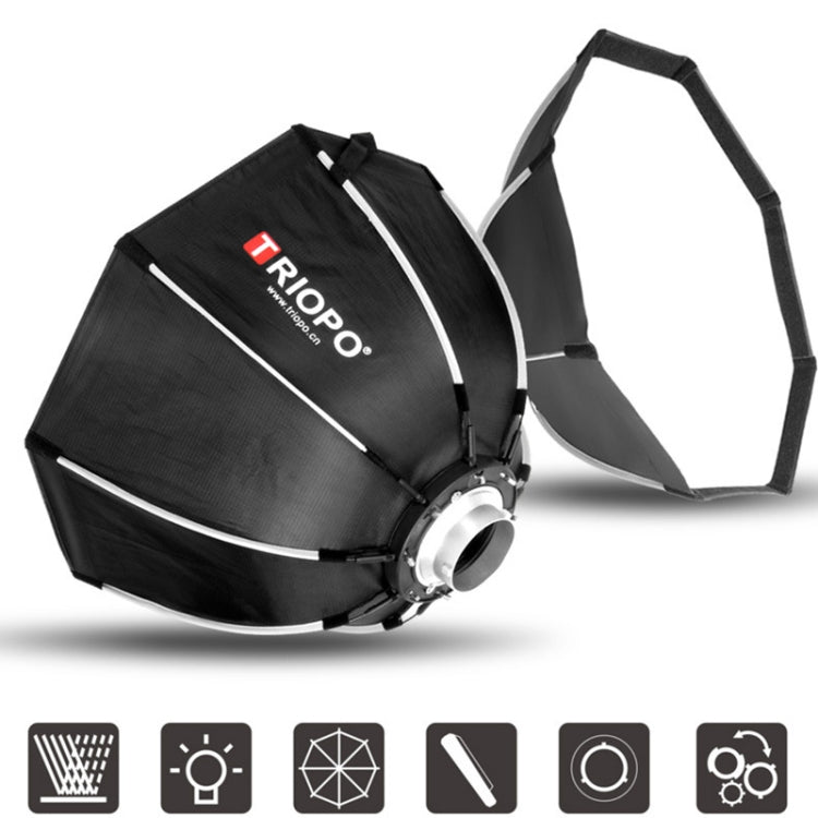 TRIOPO K2-65 65cm Speedlite Flash Octagon Parabolic Softbox Bowens Mount Diffuser (Black)