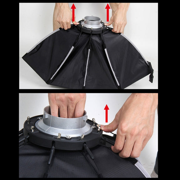 TRIOPO K2-65 65cm Speedlite Flash Octagon Parabolic Softbox Bowens Mount Diffuser (Black)