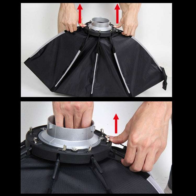TRIOPO K2-90 90cm Speedlite Flash Octagon Parabolic Softbox Bowens Mount Diffuser (Black) - free shipping - PMC Jewellery - Order now!
