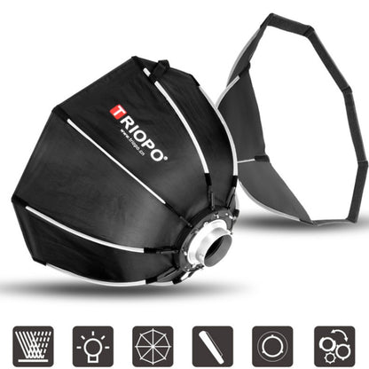 TRIOPO K2-120 120cm Speedlite Flash Octagon Parabolic Softbox Bowens Mount Diffuser (Black) - free shipping - PMC Jewellery - Order now!