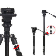 TRIOPO K2808 Aluminum Tripod Mount with HY-350 Heavy Duty Damping Head (Black)