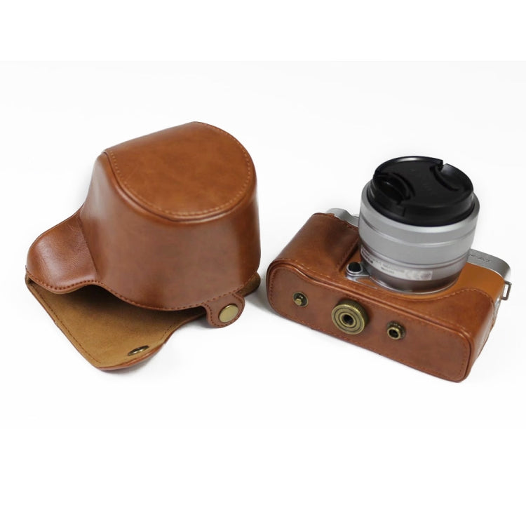 PU Leather Camera Full Body Case Bag with Strap for FUJIFILM X-A7 / X-A20 (15-55mm Lens) (Brown) - Leather Bag by PMC TechLife | Online Shopping South Africa | PMC TechLife | Buy Now Pay Later Mobicred