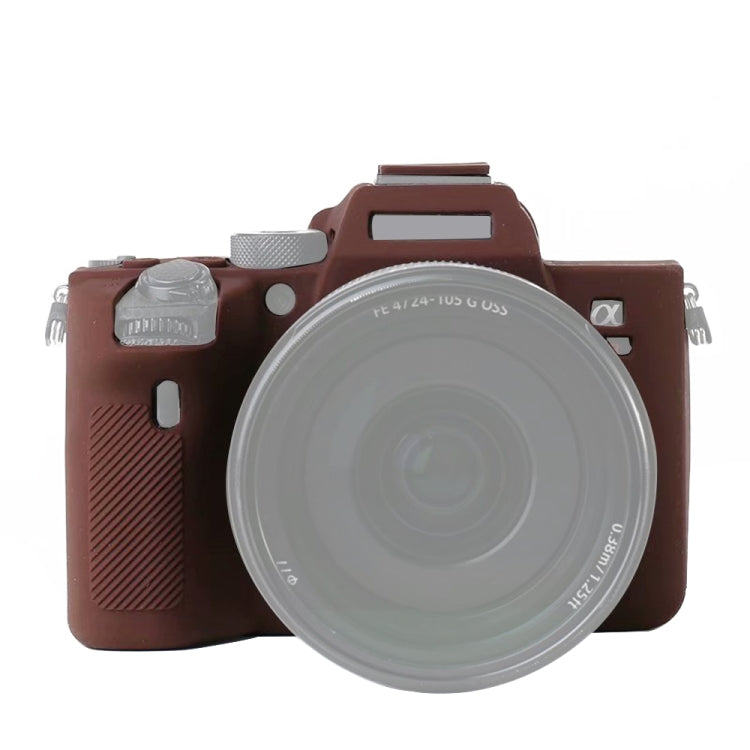 For Sony A7R4 Soft Silicone Protective Case(Coffee) - Protective Case by PMC TechLife | Online Shopping South Africa | PMC TechLife | Buy Now Pay Later Mobicred