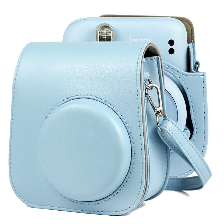 Solid Color Full Body Camera Leather Case Bag with Strap for FUJIFILM Instax mini 11 (Blue) - free shipping - PMC TechLife - Order now!