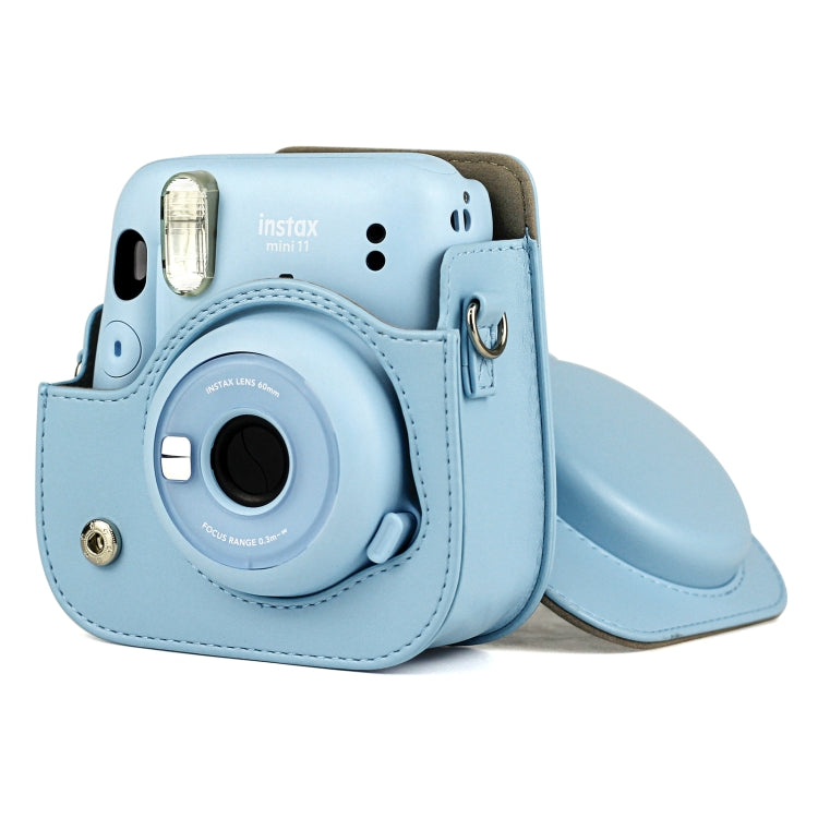 Solid Color Full Body Camera Leather Case Bag with Strap for FUJIFILM Instax mini 11 (Blue) - free shipping - PMC TechLife - Order now!