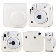 Solid Color Full Body Camera Leather Case Bag with Strap for FUJIFILM Instax mini 11 (Black)