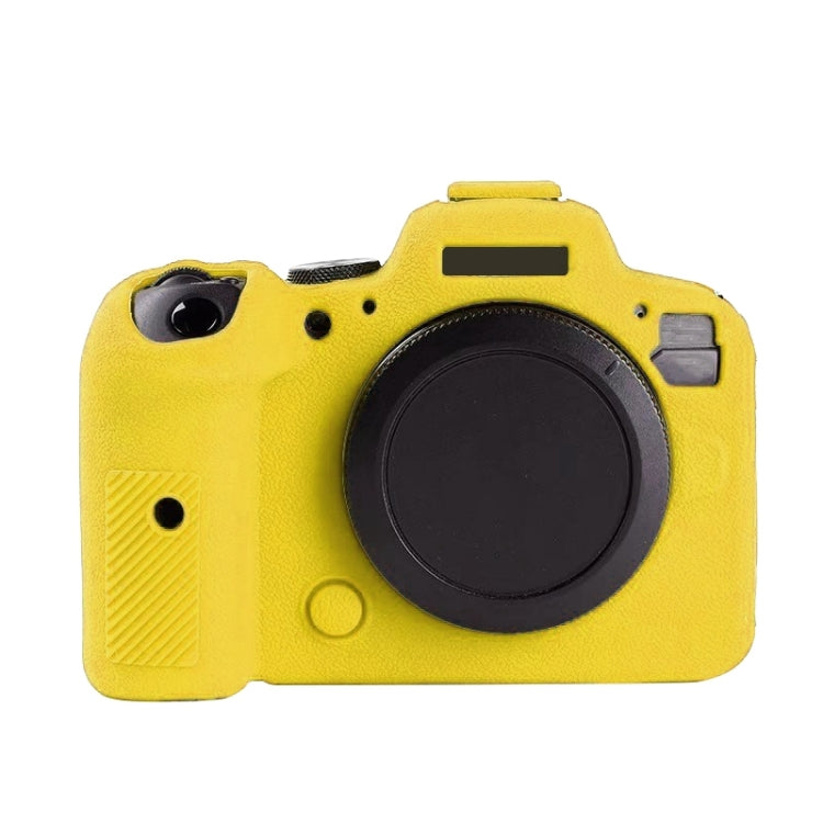 For Canon EOS R6 Litchi Texure Soft Silicone Case(Yellow) - Protective Case by PMC TechLife | Online Shopping South Africa | PMC TechLife | Buy Now Pay Later Mobicred