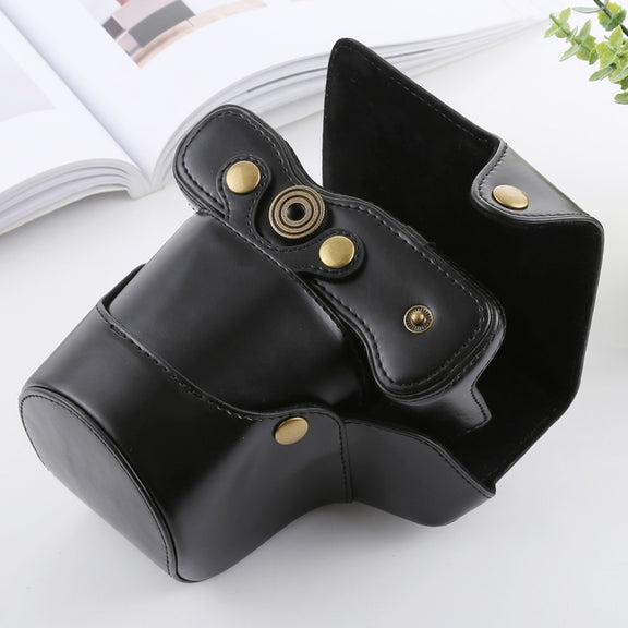 Full Body Camera PU Leather Case Bag with Strap for FUJIFILM X-T3(Black)