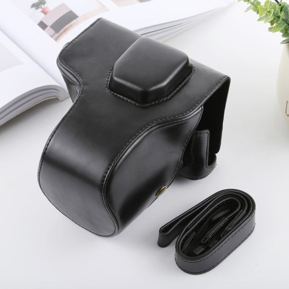Full Body Camera PU Leather Case Bag with Strap for FUJIFILM X-T3(Black)